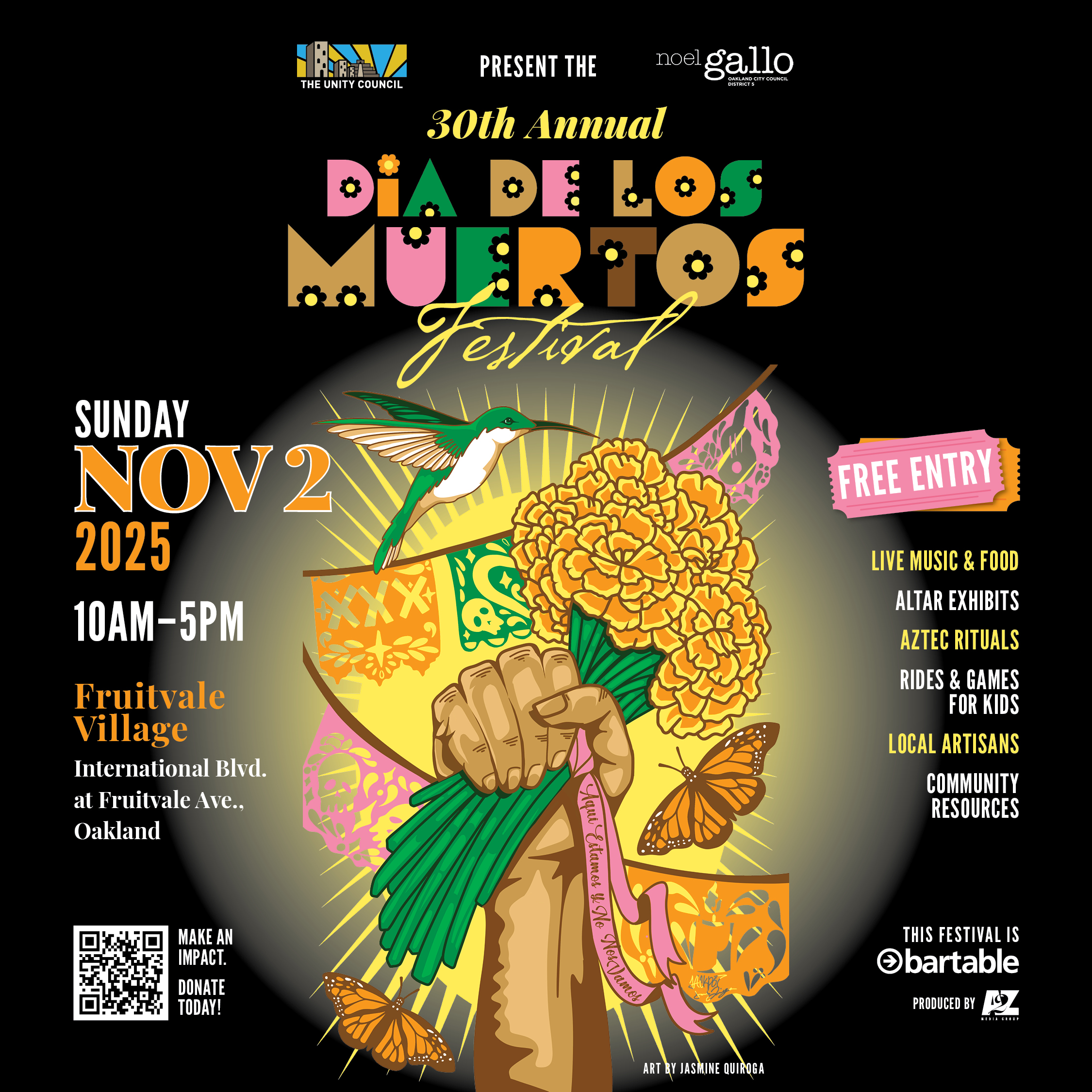 Celebrating the 2025 Oakland Día de los Muertos Poster Contest Winner & Our Honorable Mention