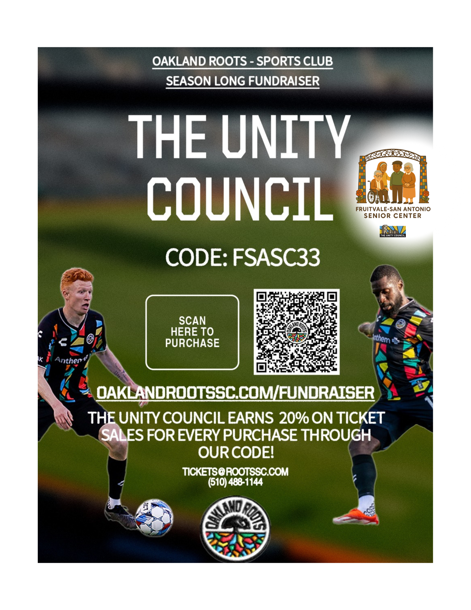 Cheer for the Oakland Roots and Support The Unity Council All Season Long